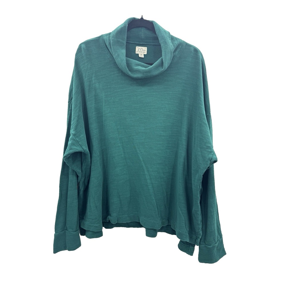 J Crew Vintage Fleece Cowl Neck Sweatshirt 2X Oversize Slouchy Boxy Cozy Cottage
